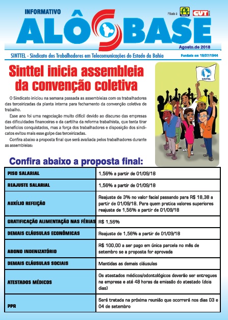 Planta interna: Sinttel inicia assembleia da convenÃ§Ã£o coletiva 